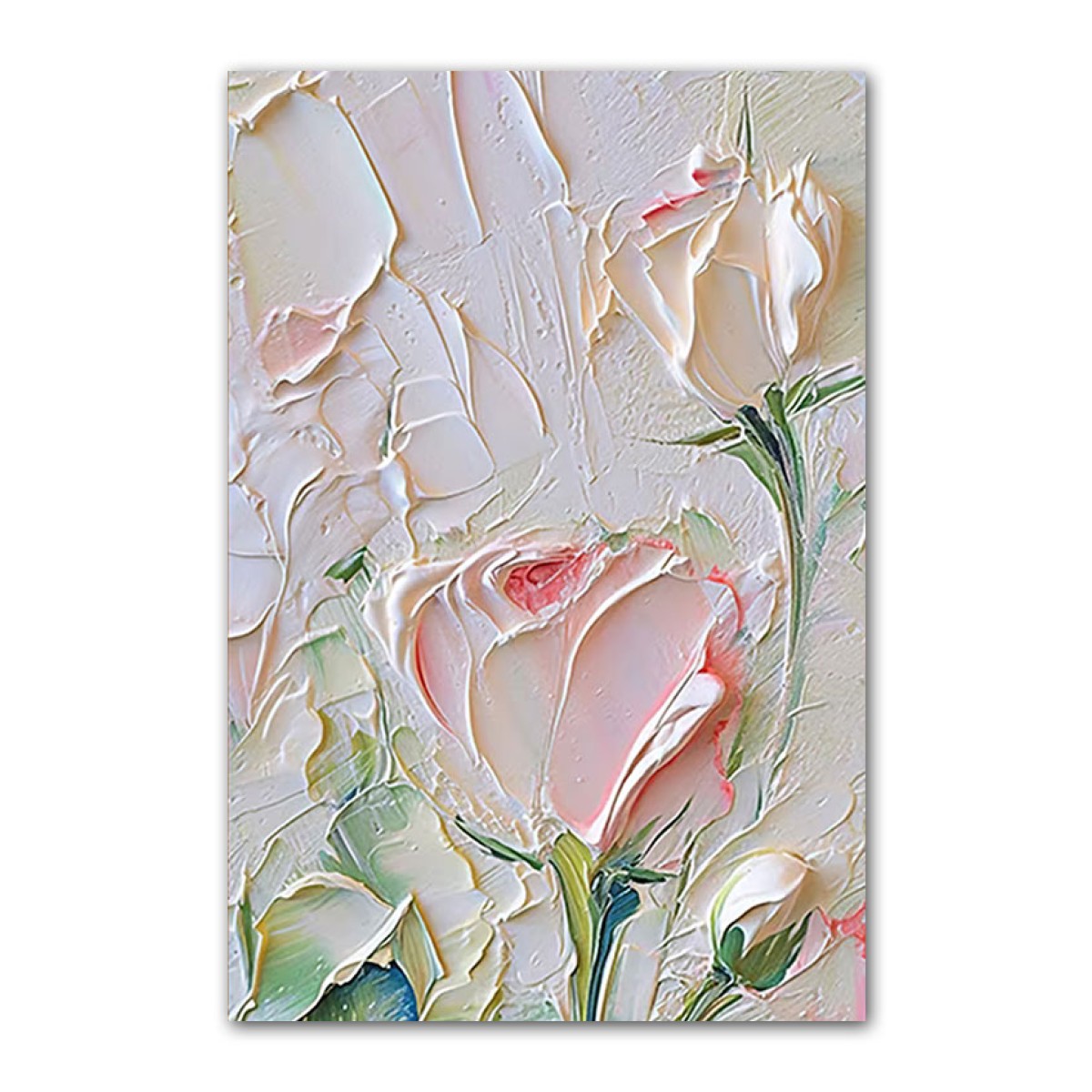 Beauty of a Rose 3d Heavy Textured Partial Oil Painting